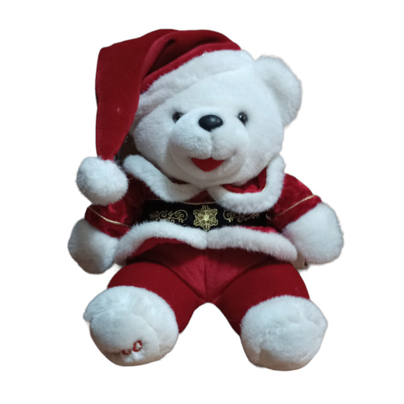 Vintage Dan Dee Snowflake Friends 2000 Christmas Bear Santa Plush 12"L - Picture 1 of 4